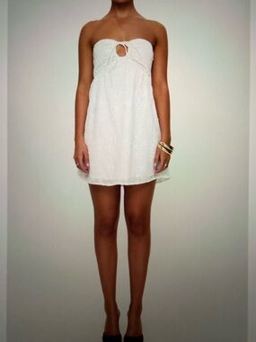 Princess Polly White Strapless Keyhole Mini Dress